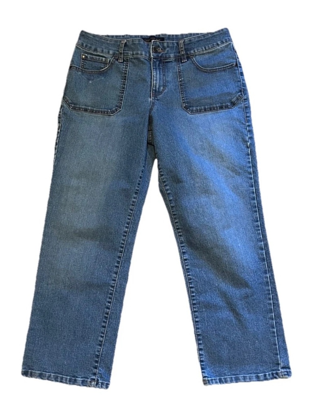 Jean Star Mid Rise Blue Denim Capri Jeans Women’s Size 12 Y2K Boho Cottagecore
